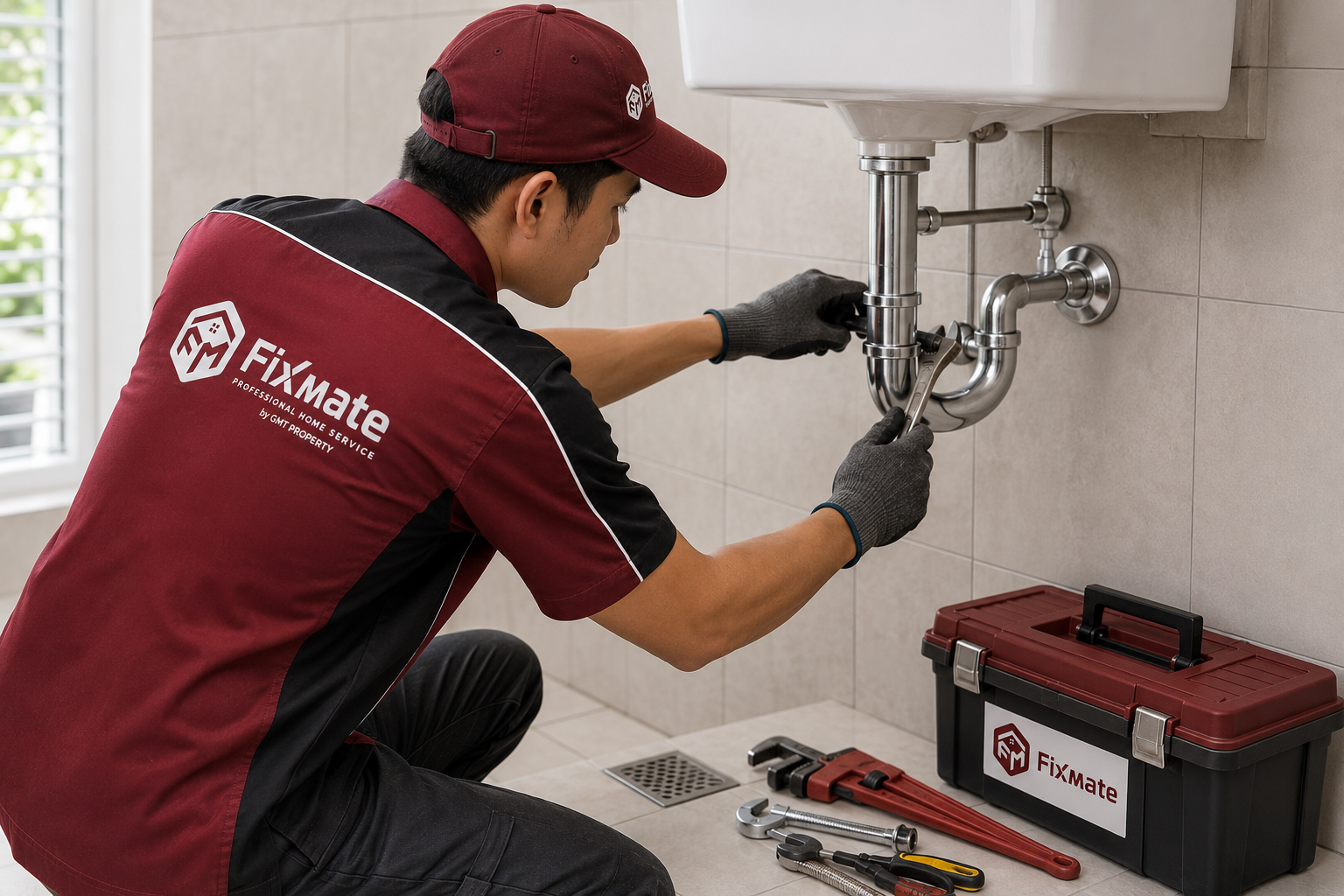 Perbaikan plumbing wastafel